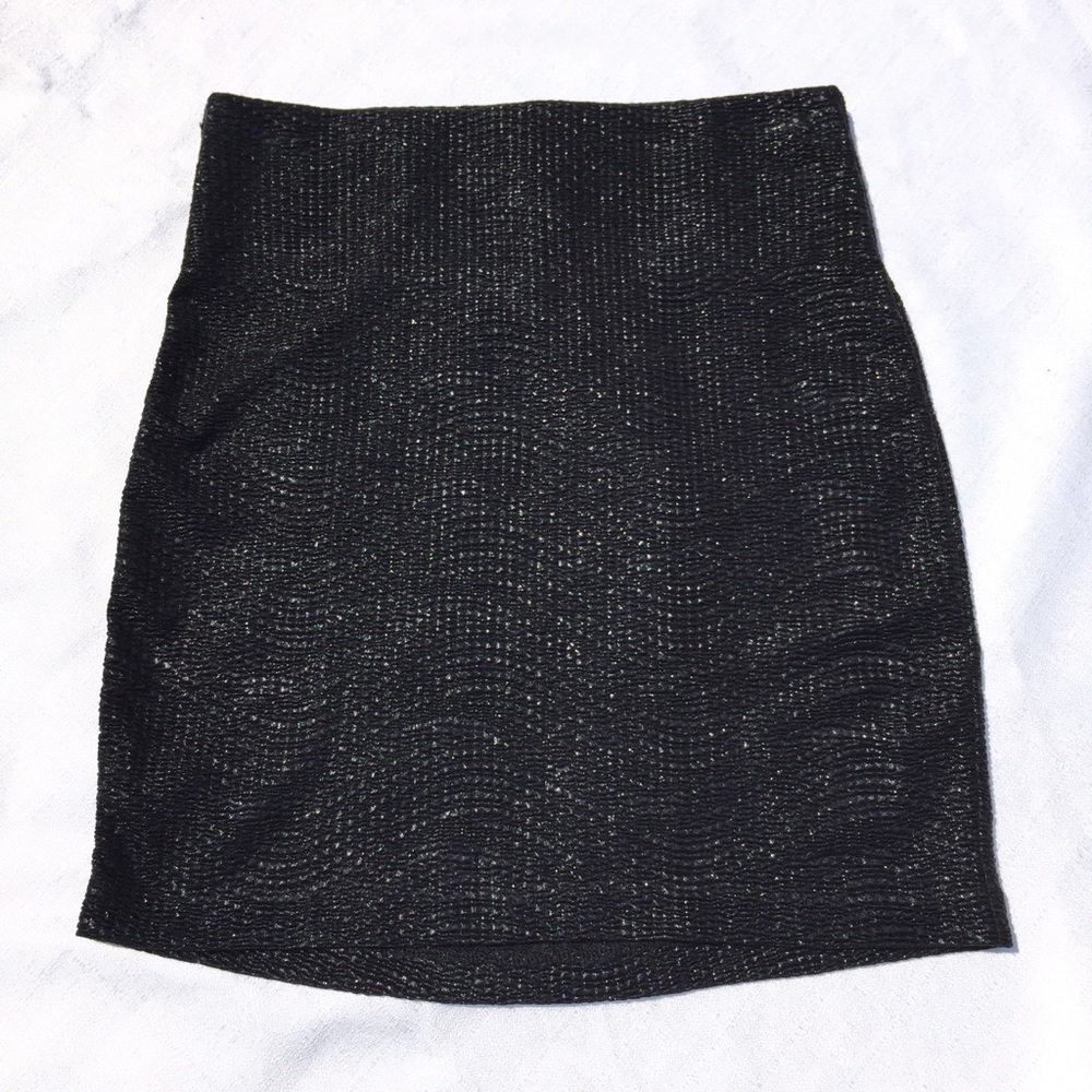 BCBGeneration XS Mini Skirt - Metallic Black
